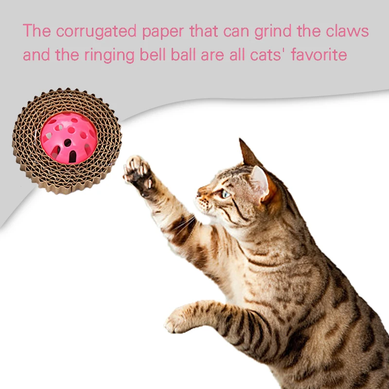 Кот скретч доска интерактивная игрушка для кошек мяч гофрированная бумага