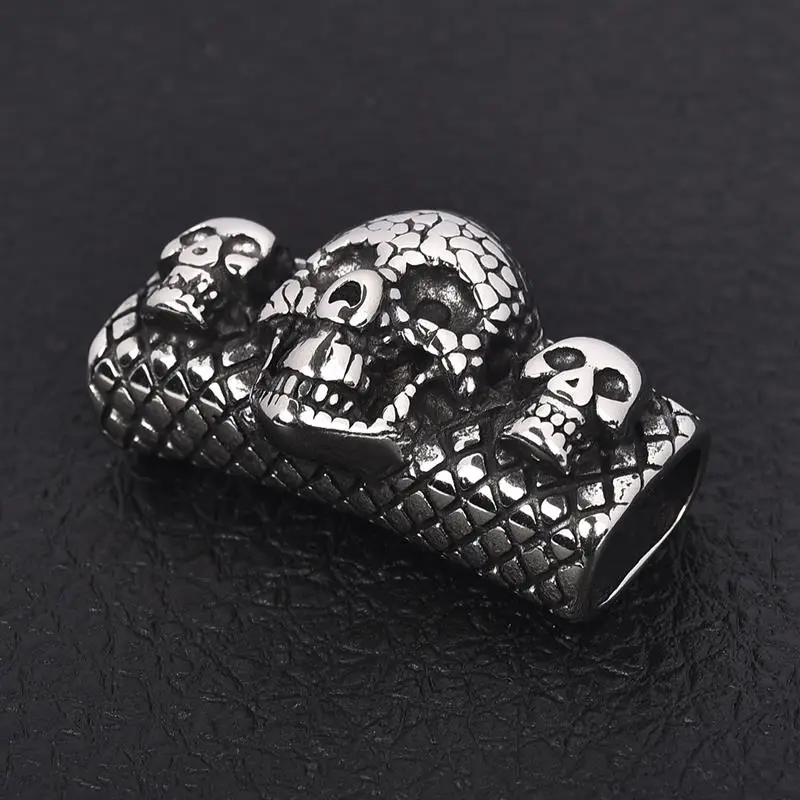 Панк череп бусины для изготовления ювелирных изделий браслет из нержавеющей