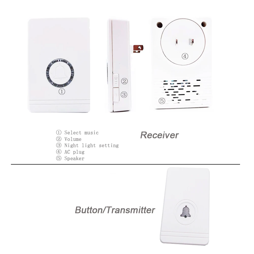 Беспроводной музыкальный дверной звонок с дистанционным управлением