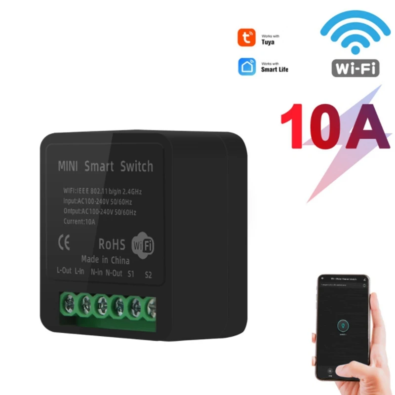 Tuya Smart Switch On-Off Device Wifi Mini Diy Alexa Remote Control For Use With Google Home | Электроника