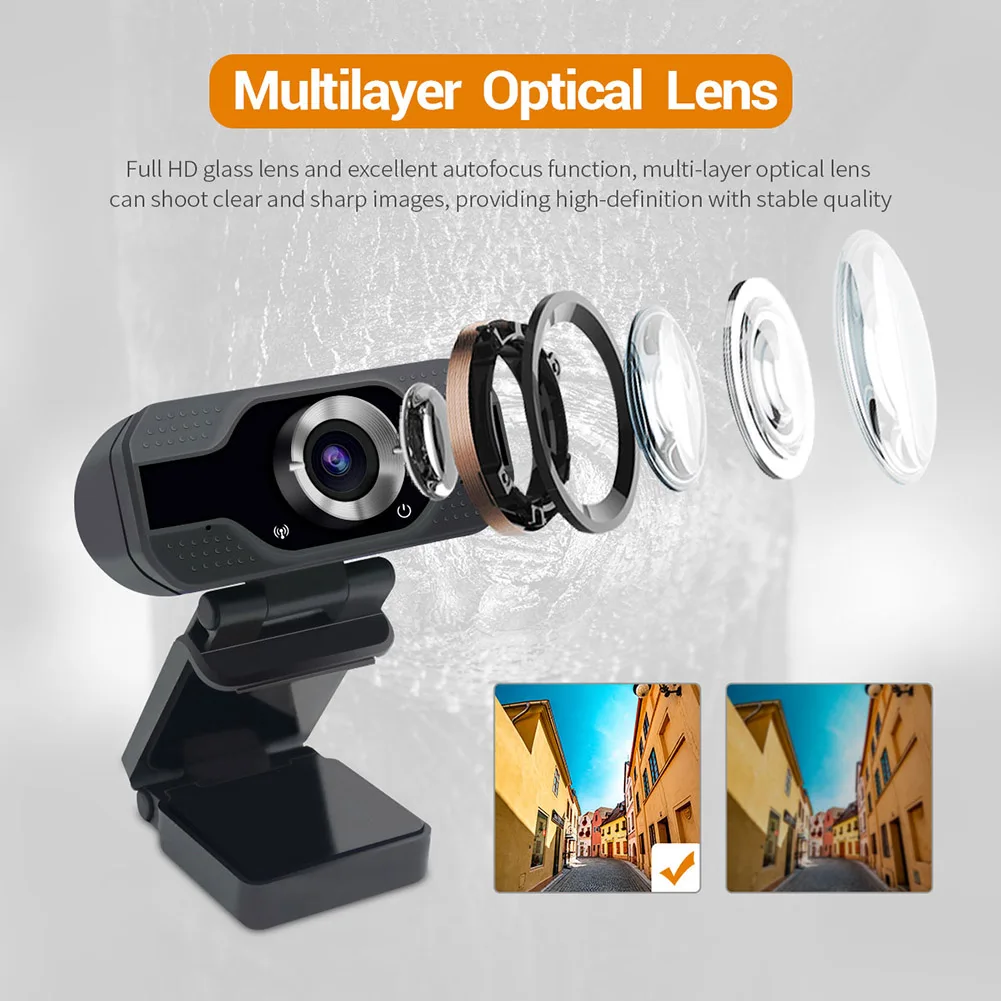 

Webcam 1080P HD Web Camera USB Plug and Play Widescreen Video Recording for PC Computer Laptop