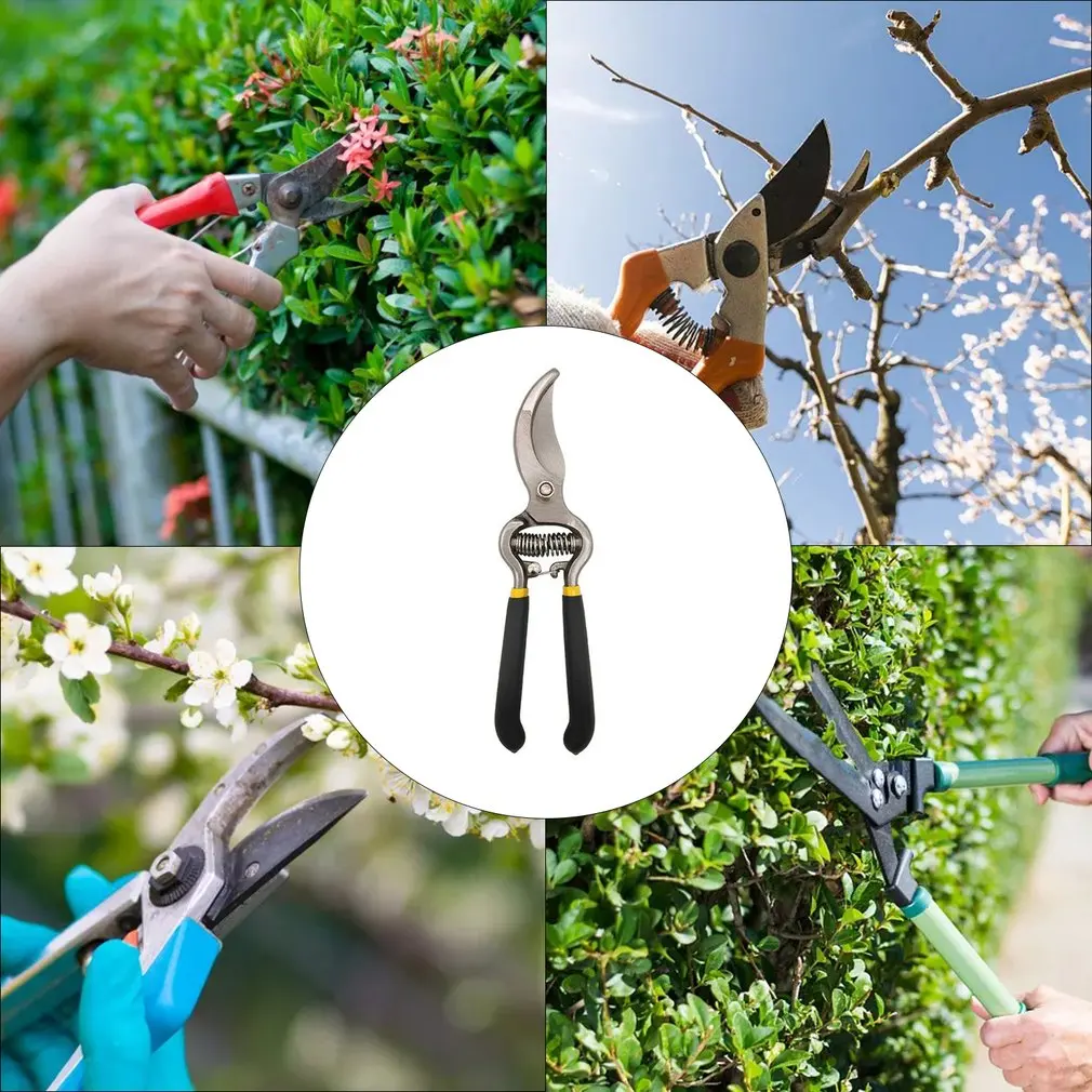 

Gardening Shears Carbon Steel Curved Nose Shears Curved Cutting Edge Built-in Booster Spring Elbow Shear