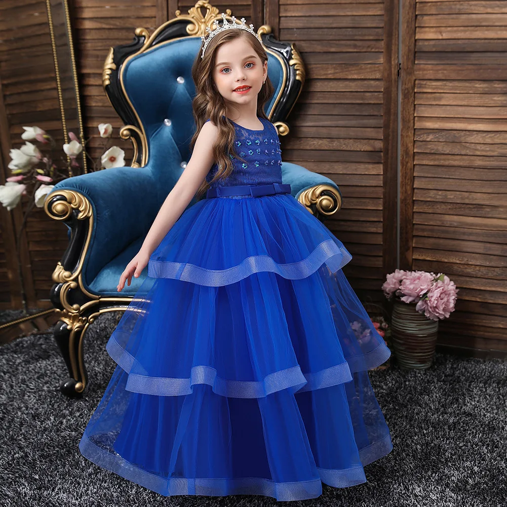 

Long Girl Wedding Dress Elegant Kids Clothing Party Pageant Formal Teenagers Princess Dress Children's Girl Dress Kids Dresses