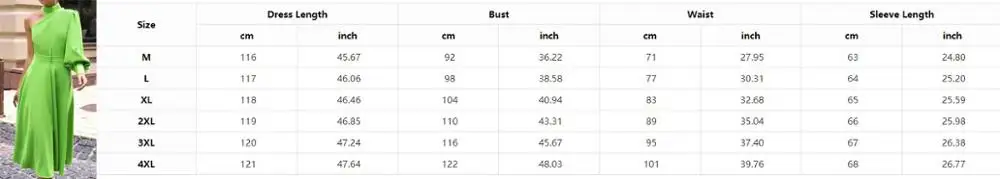 Long Lantern Lantern Sleeve Pullover Dress Women avocado Green One Shoulder Plus Size 4XL Dinner Party midi dress Female
