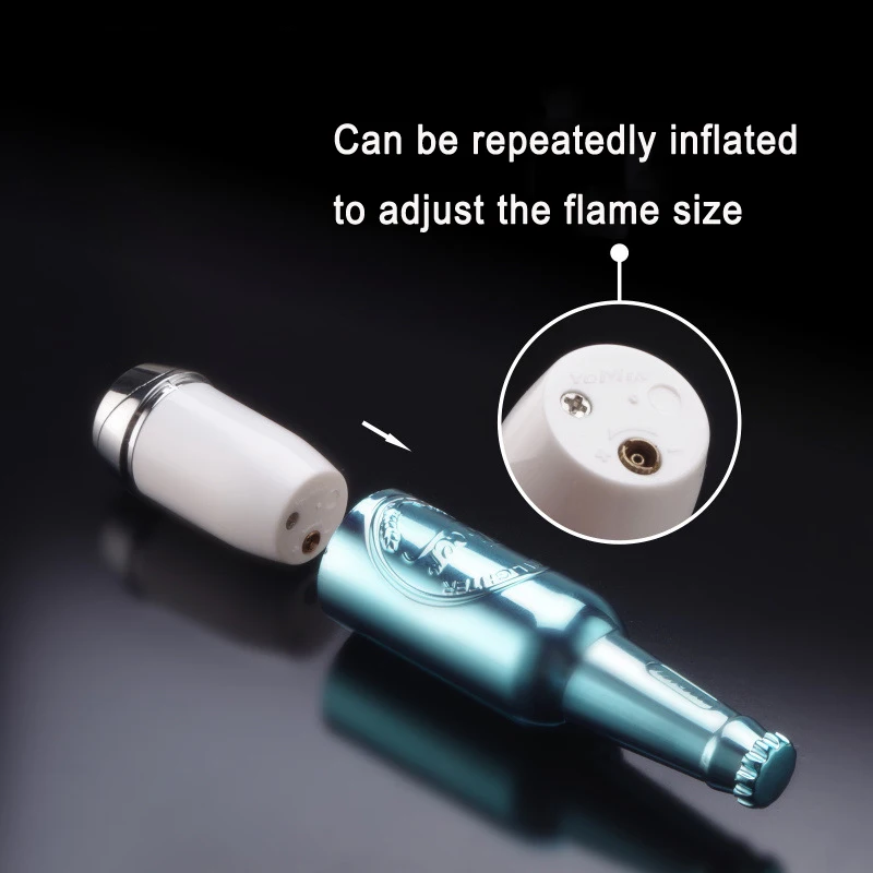 100 шт./лот мини Бутановая Зажигалка креативная в форме пивной бутылки зажигалки