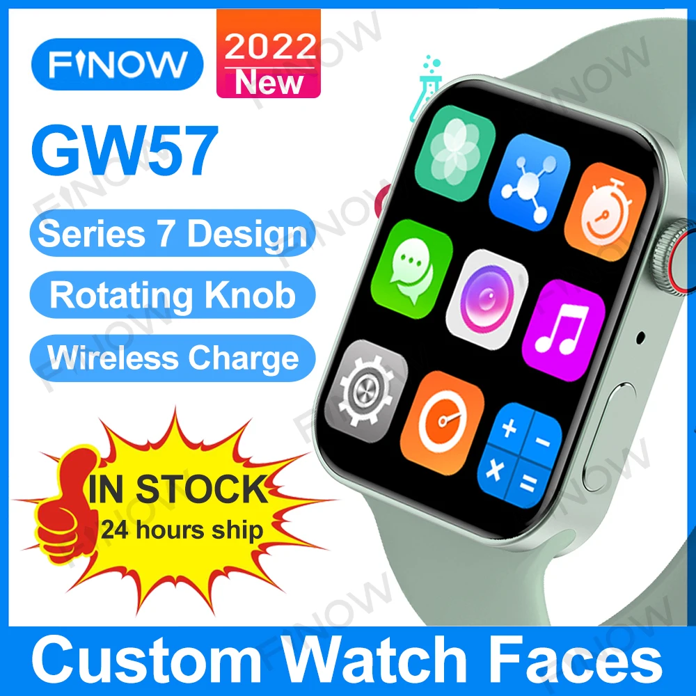 

Смарт-часы Finow GW57 с Bluetooth-вызовом, Смарт-часы серии 7 с постоянным отображением артериального давления, фитнес-трекер 44 мм VS IWO 7 IWO 15