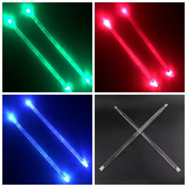 5A акриловые барабанные палочки мягкий светящийся в темноте светится сценический