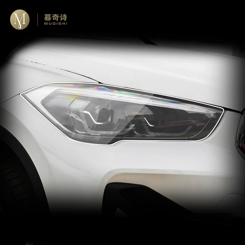 For BMW X1 F48 2016-2021 Car Headlight Protective Film Front Light Anti-scratch Cover TPU Transperent Accessories
