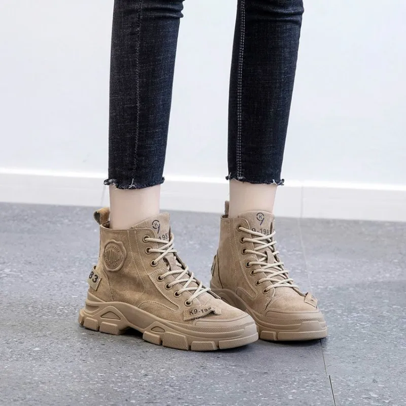 

Ladies Comfortable Martin Boots Fashion Shoes Women's Cashmere Thick Ankle Boots Women's Casual Shoes All-match British Style