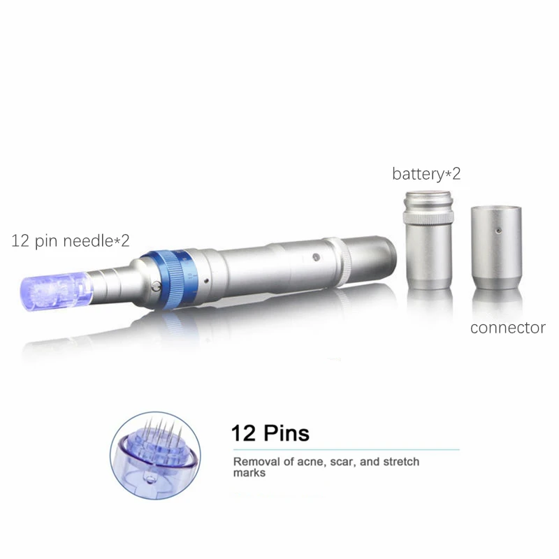 Профессиональный Dr. ручка Ultima A6 Microneedling ручка Беспроводной Электрический Уход за кожей ящик для инструментов с 2 предмета 12-контактный Derma иглы картриджа