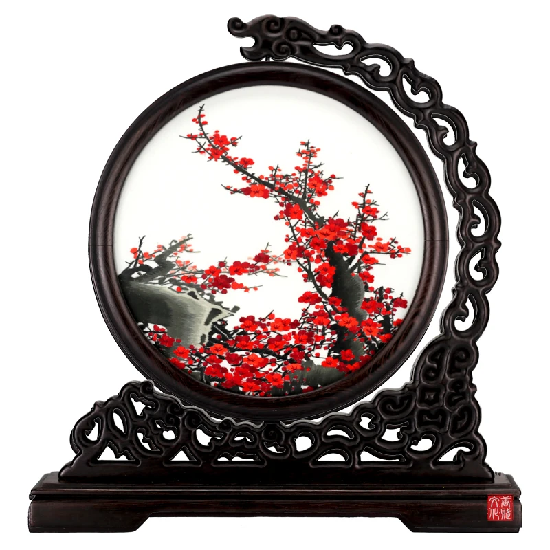 Tangfoo китайская ручная вышивка Сучжоу двусторонняя экрана украшение красивый