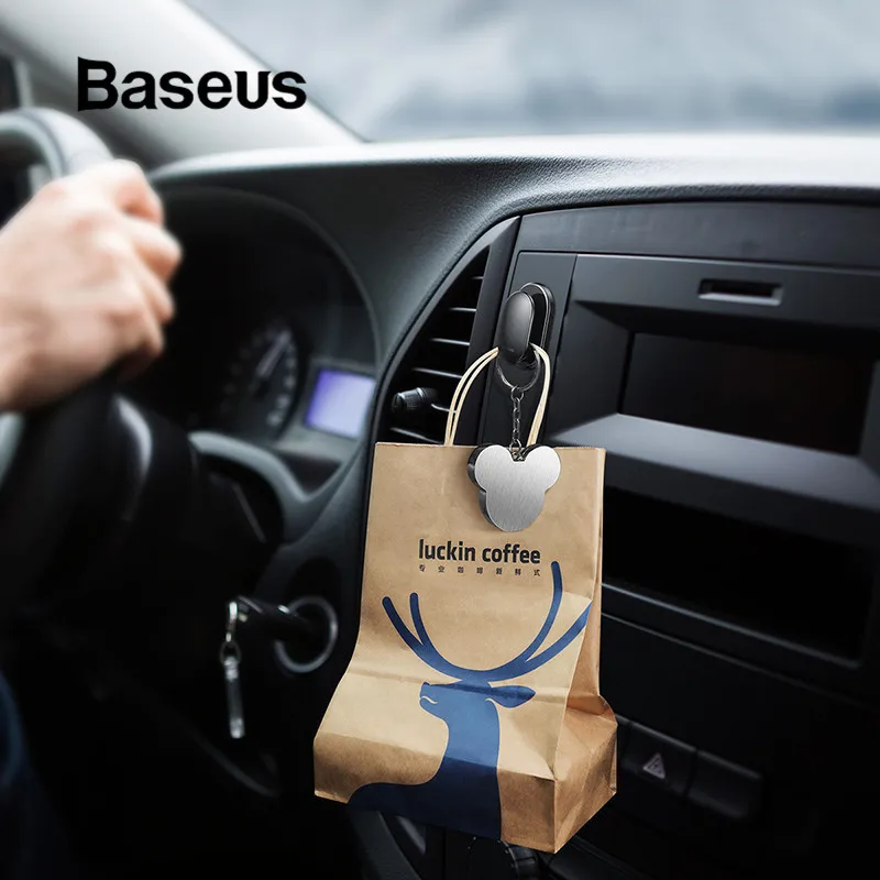 Baseus 4 шт. автомобильные крючки органайзер для хранения usb-кабеля для наушников для хранения ключей самоклеящийся настенный крючок вешалка с автозажимом