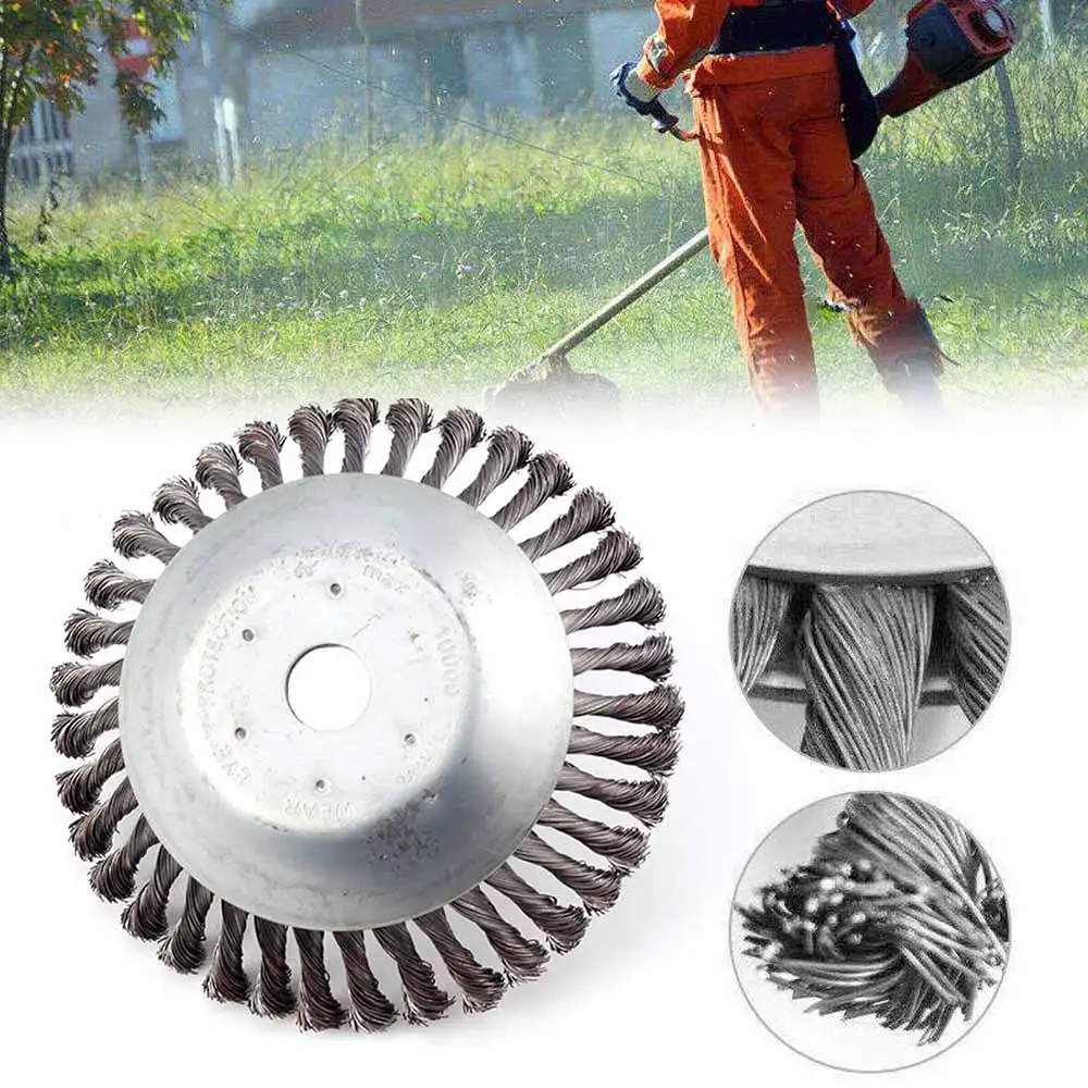 

6 Inch Grass Trimmer Head Steel Wire Trimming Head Rusting Brush Cutter Mower Wire Weeding Head for Garden Lawn Mower