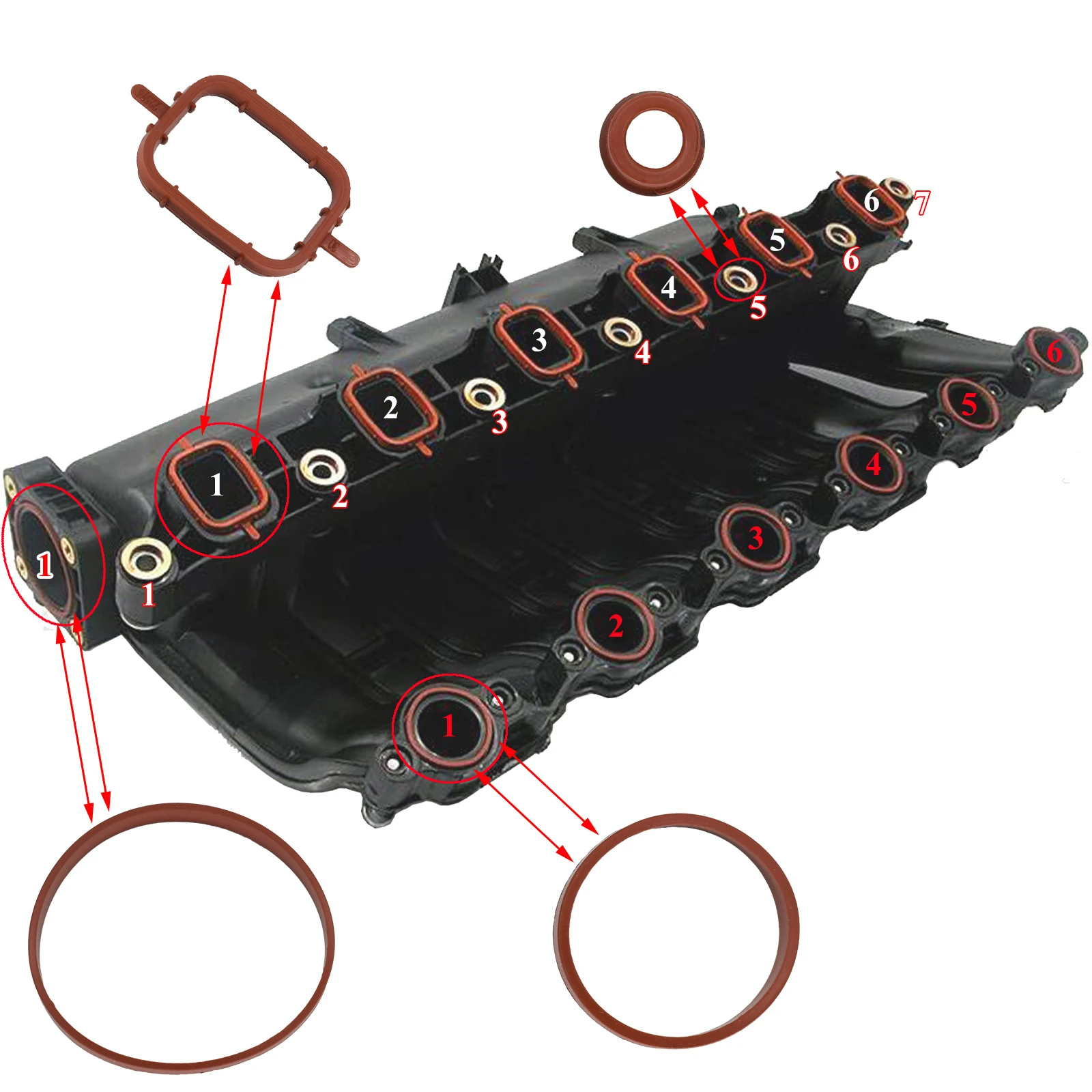 20 шт. прокладки впускного коллектора для BMW M47 E87 E46 E90 E91 E92 E93 E39 E60 11617790198 11612246945