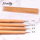Профессиональная вентиляционная игла Nunify для изготовления париков на сетке, профессиональные иглы для париков на сетке сделай сам с деревянной ручкой