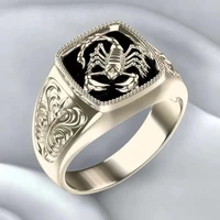 scorpio embossed mens ring silver plated animal poison scorpion ring punk hip hop rock party jewelry anniversary gift