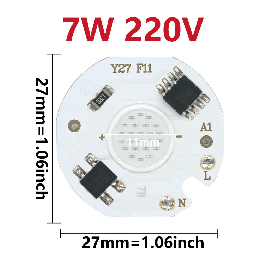 1 шт./упак. светодиодный COB лампы постоянного тока чип AC220V 3 Вт 5 7 9 умная ИС
