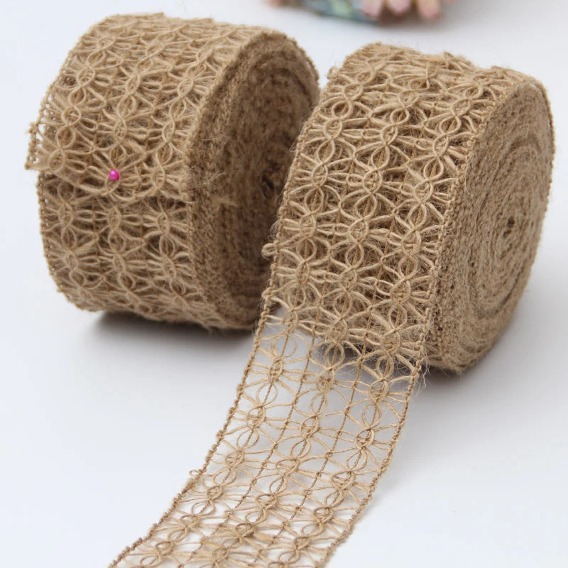 2 м натуральные гессийские джут шпагат с цветочным узором веревки для рукоделия