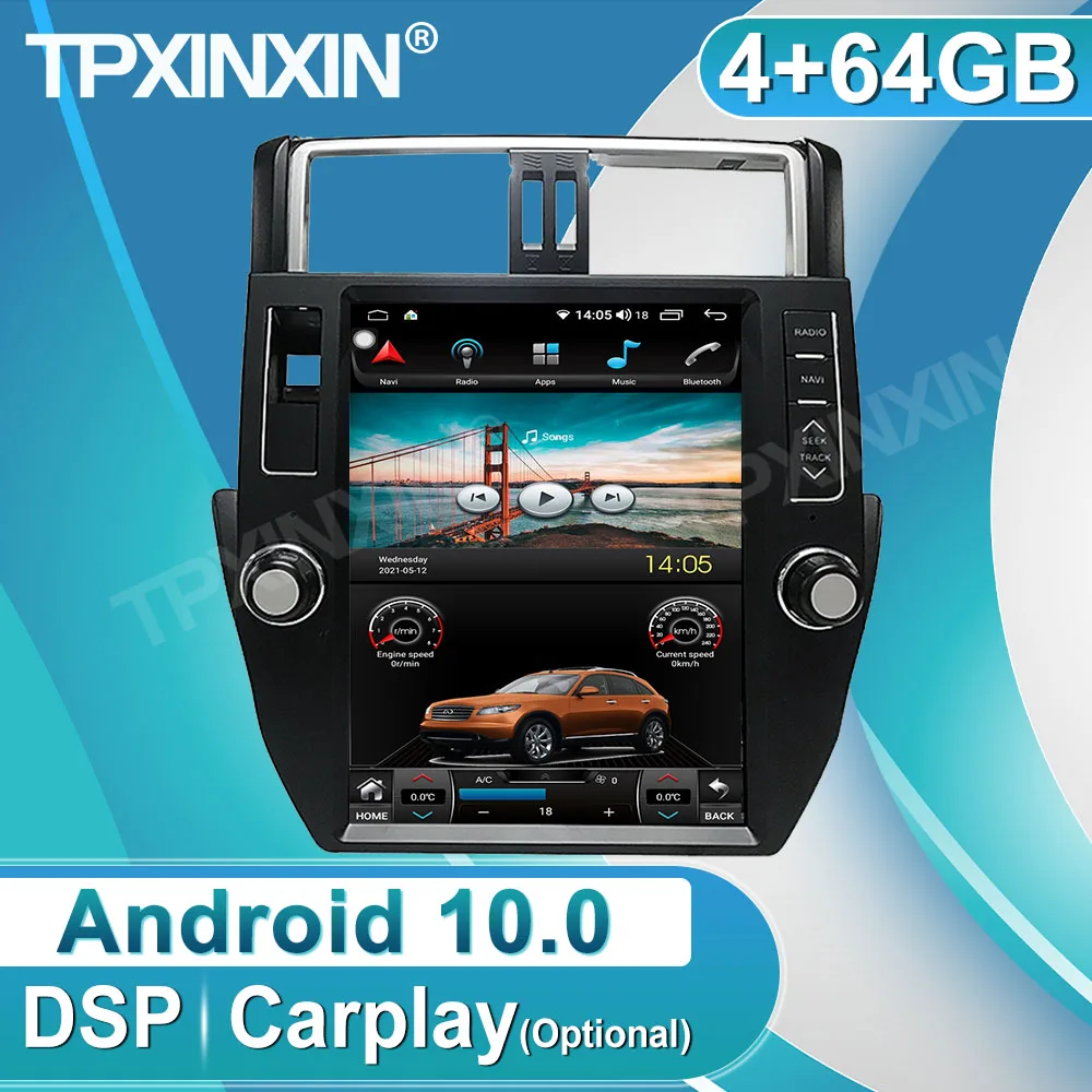 

Android 10 Carplay 64GB For Toyota 10 Cruiser Prado 2010+ Car Radio Recorder Multimedia Player Stereo GPS Navigatie Head Unit