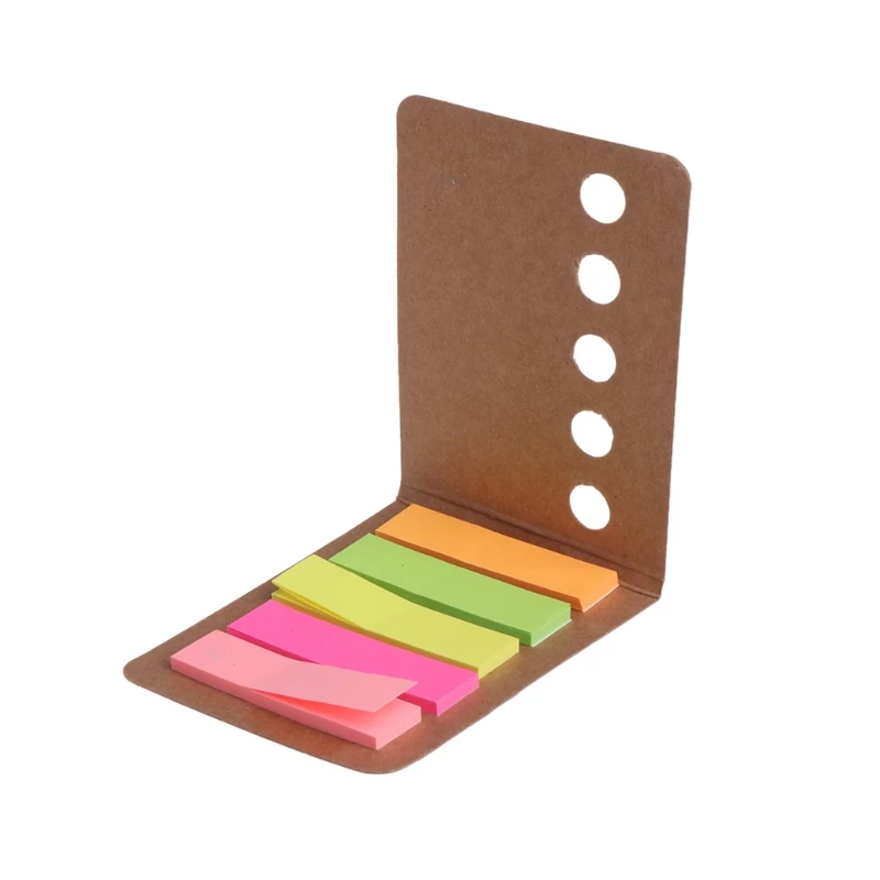 

5 Pads/Pack Kraft Paper Cover Candy Color Sticky Notes Page Marker Index Tabs