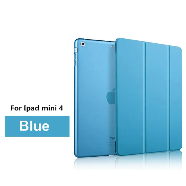Blue for mini 4 Роскошный ультра тонкий PU кожаный флип-Стенд противоударный чехол для Apple Ipad Mini 1 2 3 4 Чехлы для I Pad Ipadmini Cuero Fundas - Цвет: Blue for mini 4