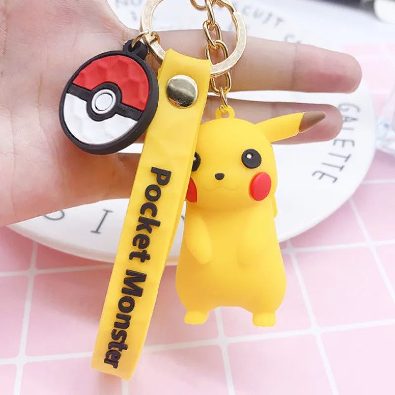 3D Аниме Фигурка Pokemon Go брелок милый Пикачу кольцо для ключей с игрушкой орнамент подвеска брелок для ключей детский брелок подарок