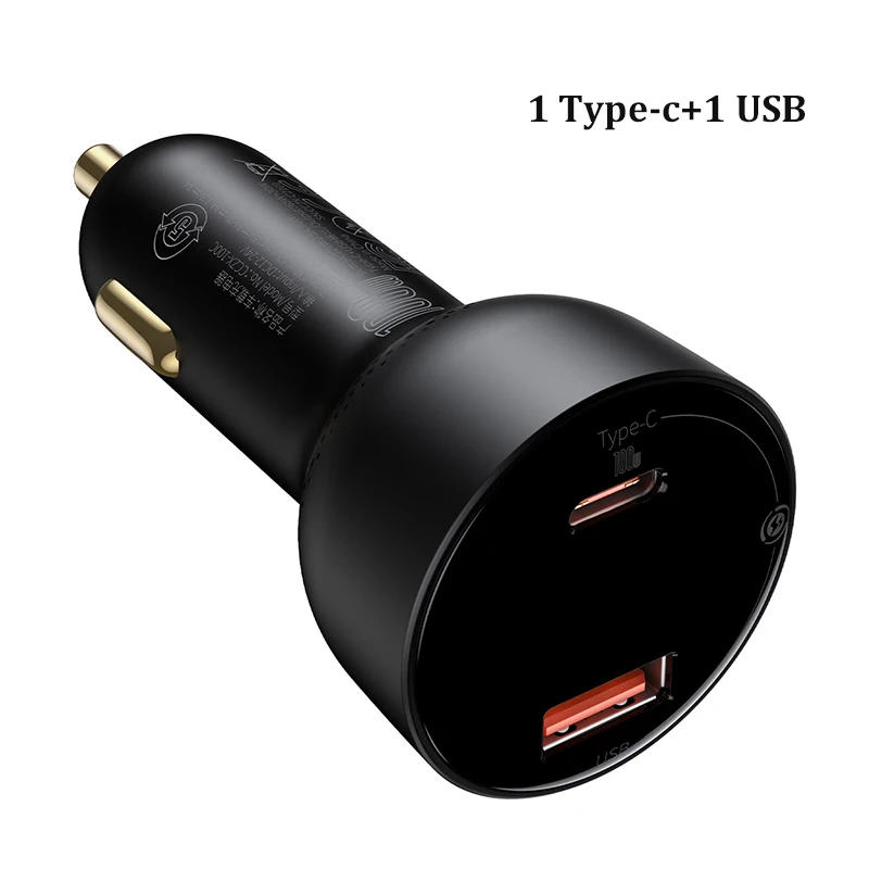 

100 Вт автомобильное зарядное устройство с двумя портами USB Type C, быстрое зарядное устройство, цифровое устройство PPS QC PD 3,0, зарядное устройств...