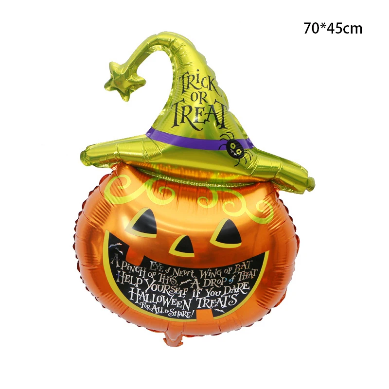 

Halloween balloon hat pumpkin head shape balloon easter party horror atmosphere layout aluminum film balloon wholesale
