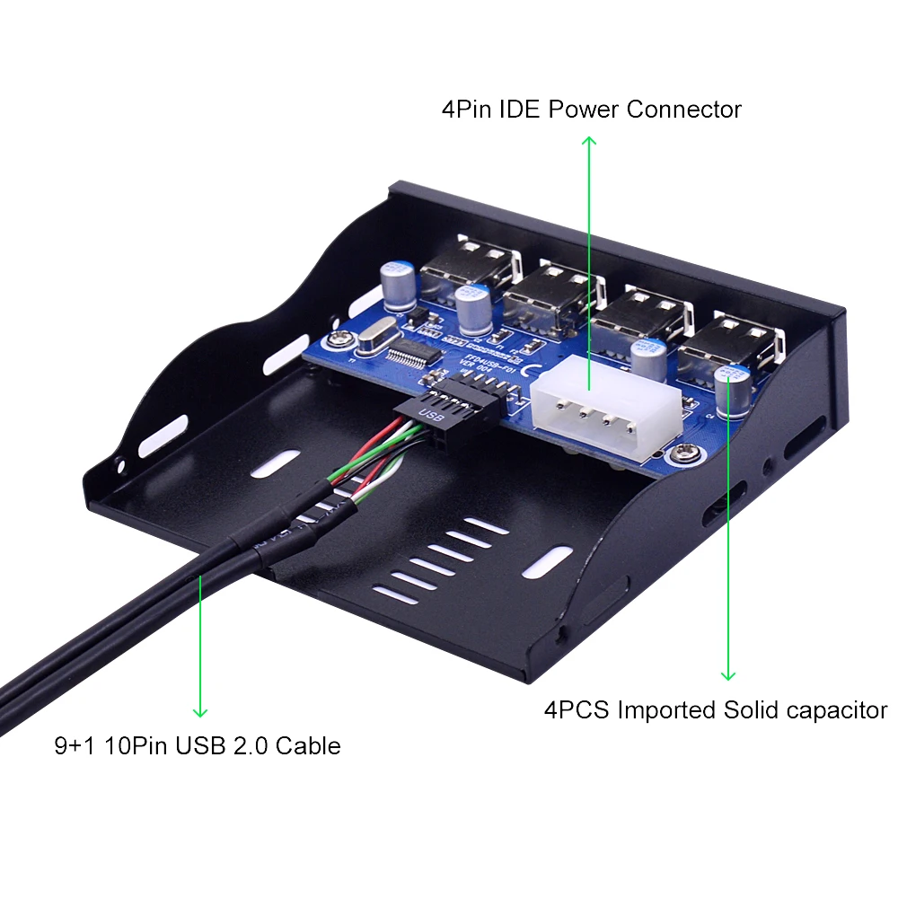CHIPAL 4 порта USB 2 0 Hub Передняя панель расширения адаптер Коннектор ПК кронштейн с 10