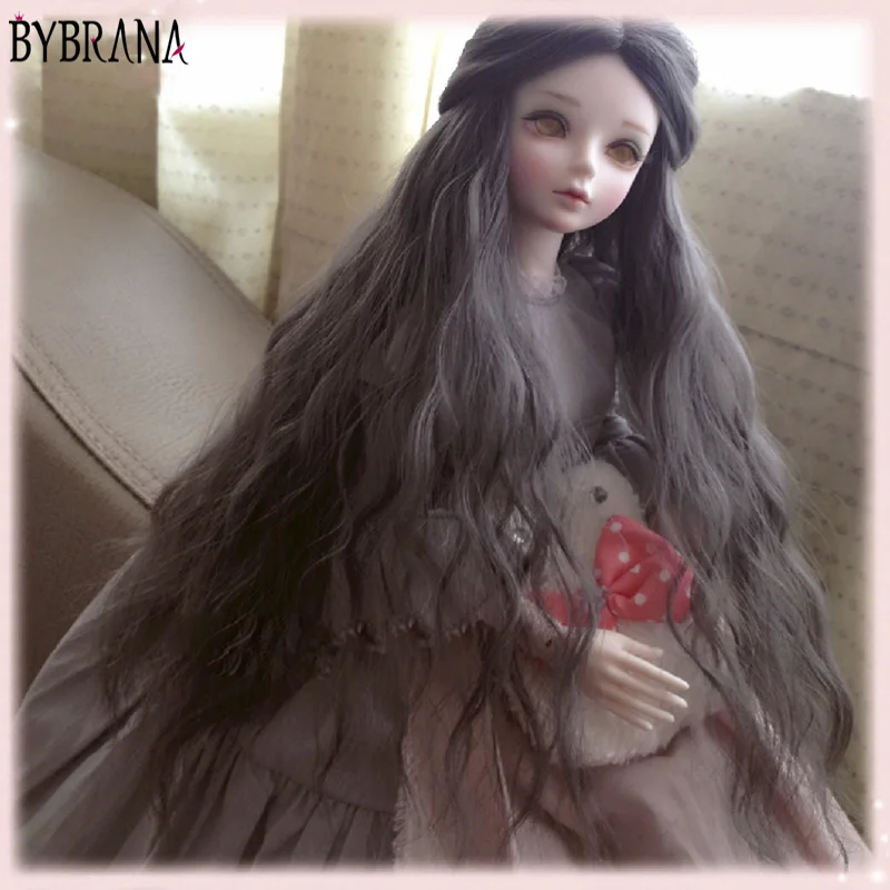 Bybrana 1/3 1/4 1/6 BJD SD парики длинные волнистые дымчатые серые бордовые золотые