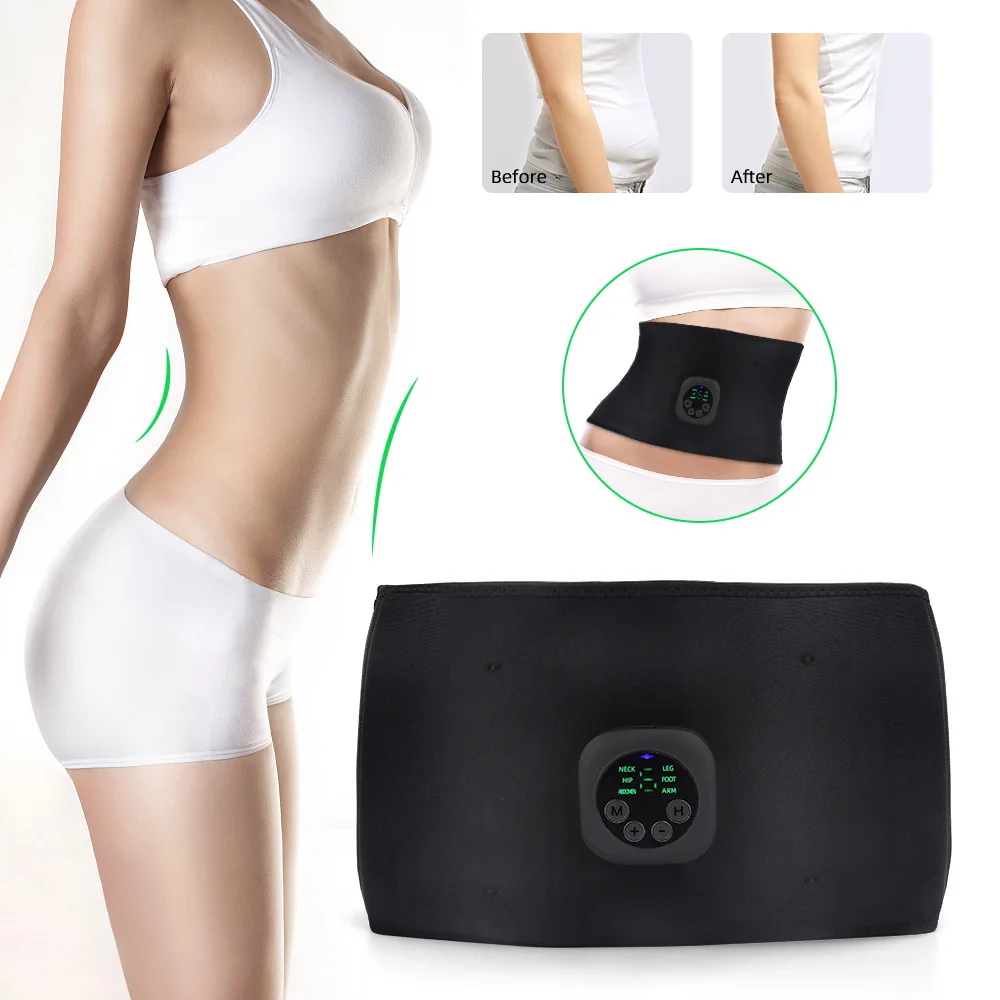 

EMS Electric Abdominal Body Slimming Belt Waist Band Smart Abdomen Muscle Stimulator Abs Trainer Fitness Lose Weight Fat Burn