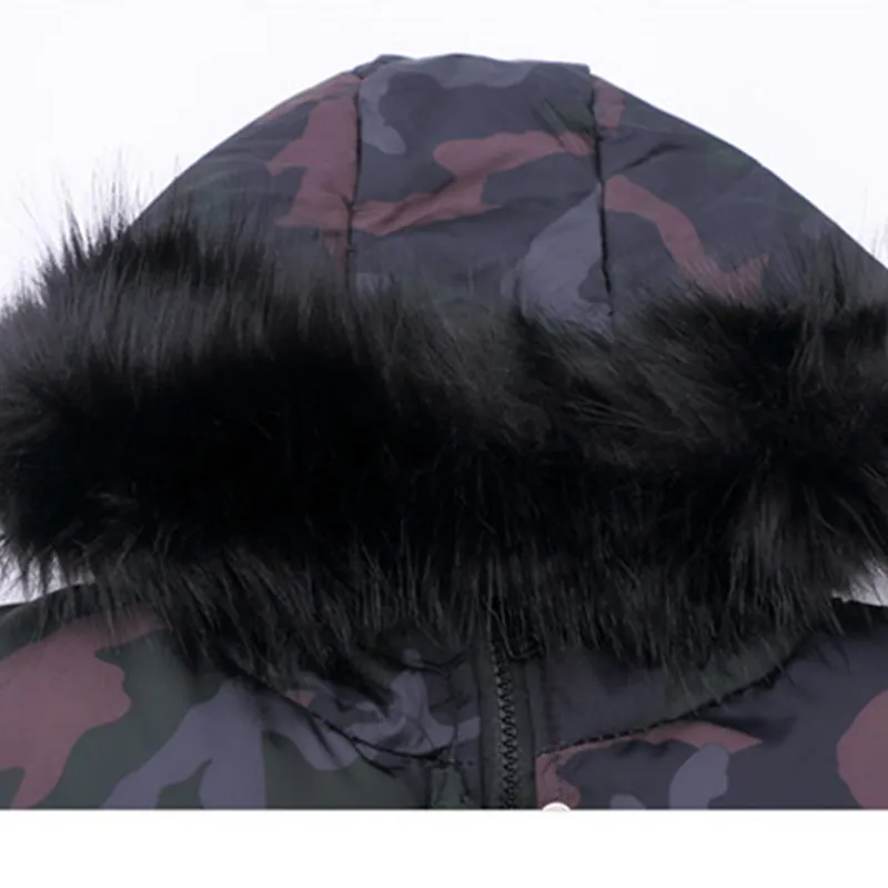 2019 г. Детские камуфляжные меховые толстовки зимняя верхняя одежда пальто для