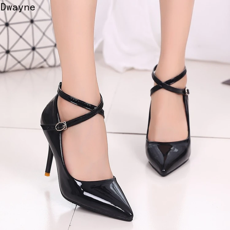 Женские туфли на высоком каблуке удобные с острым носком в стиле ретро корейский