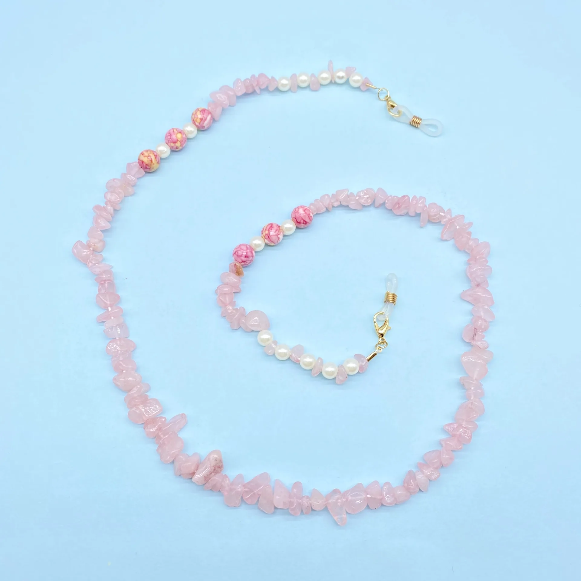 

European and American Fashion Decoration Pink Beads Mask Chains Glasses Chain Dual-use