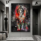 Картины маслом на холсте, абстрактные львы, современные красочные плакаты с животными и принты для дома, настенные картины, декоративные картины без рамки