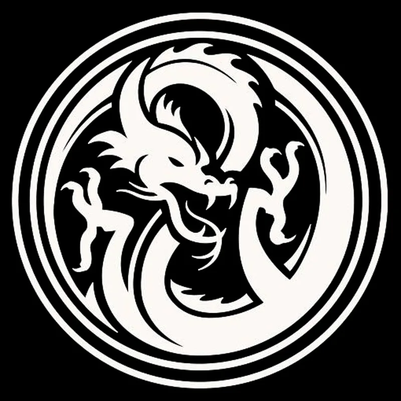 14*14cm Classic Art Car Label Chinese Dragon Totem Dot Wheel Vinyl Shape Decal | Автомобили и мотоциклы