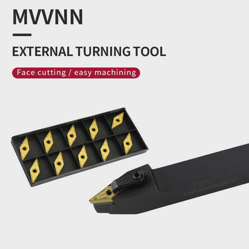 

MVVNN2020K16 MVVNN1616K16 MVVNN2525M16 External Turning Tool Holder VNMG Carbide Inserts MVVNN Lathe Cutting Machine Tools Set