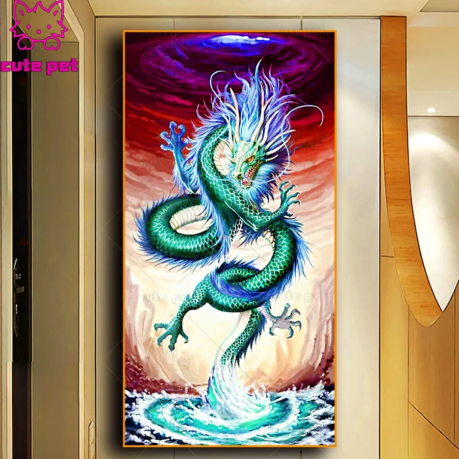 Фото 5D домашний декор картина с драконом и бриллиантом мозаика распродажи стразы