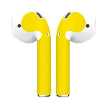 1 пара кожи наклейка протектор для AirPods Skins защитные обертывания пленка кожи наклейка для беспроводных наушников аксессуары 4 цвета - Цвет: Yellow