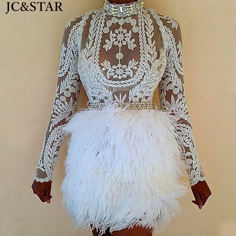 Vestido coctel encaje2020 новые черные и белые Коктейльные мини-платья с длинным рукавом