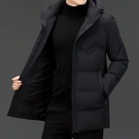 90 mens duck down jacket with hood black windbreaker puffer coats winter mens clothes high end new brand casual fashion long