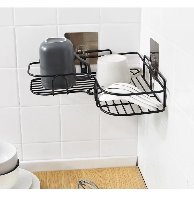 Настенная угловая полка для туалета без отверстий | Дом и сад