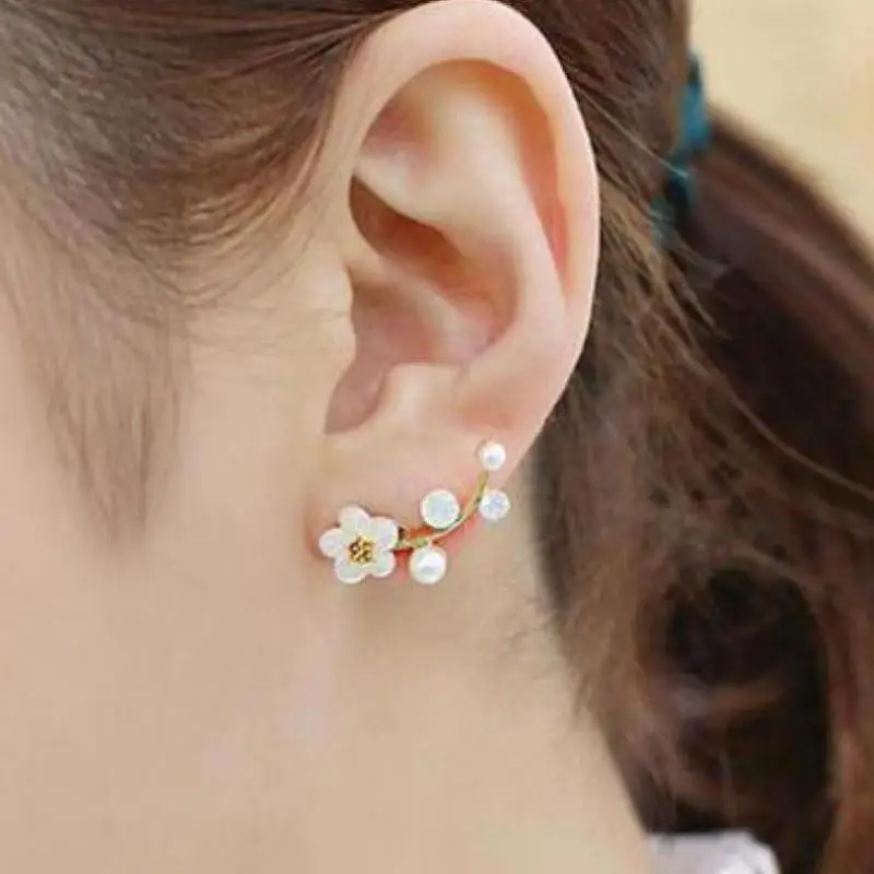 

New Earrings Fashion Jewelry Imitation Pearl Shell Flower Earring Leaves Branches Gift Earrings For Women Wholesale