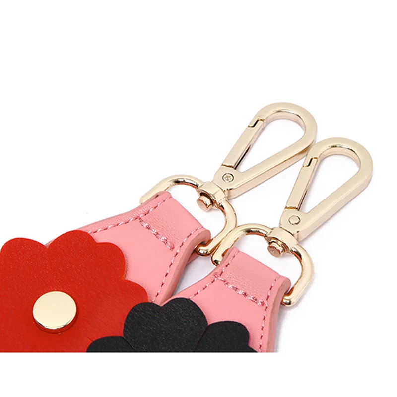 Fashion Genuine Leather Shoulder Strap Colorful Flower 3D Design Bag Strap Women handbag strap for Bag Accessories Bag Handle