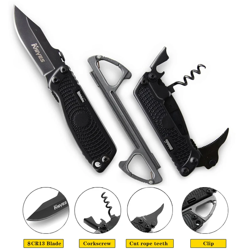 7в1 нож из нержавеющей стали многофункциональные складные ножи карманный