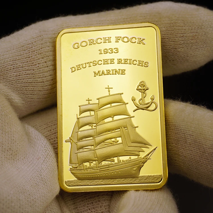 Немецкая немецкая морская башня с изысканным золотом памятный значок коллекция