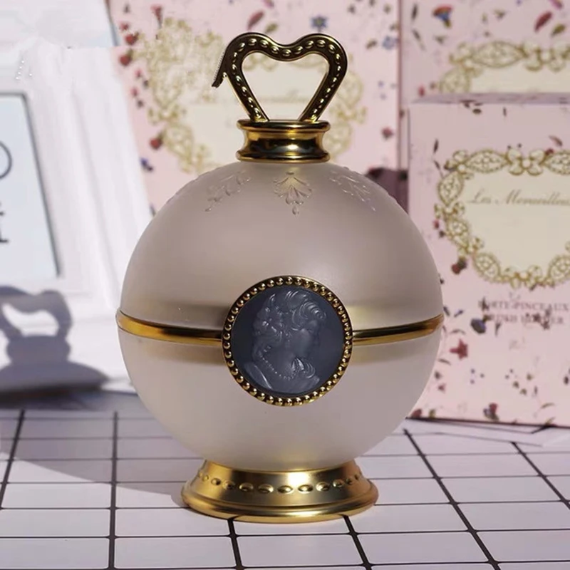 High Quality Crown Gold Makeup Face Cheek Powder Containers Pot Luxurious Brushes Holder Storage Container Beauty Tool | Дом и сад