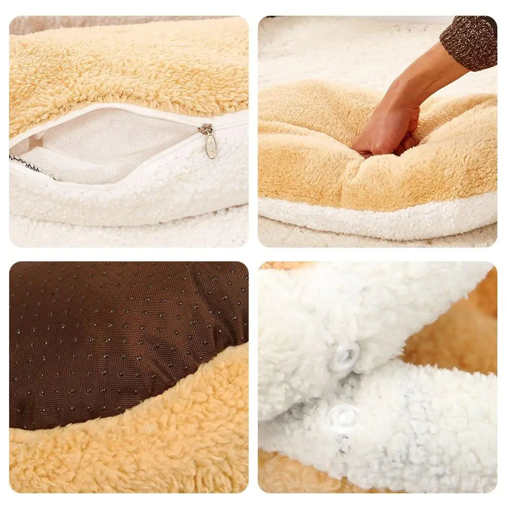 Съемный спальный мешок для кошек диваны коврик домик гамбургеров собак короткая