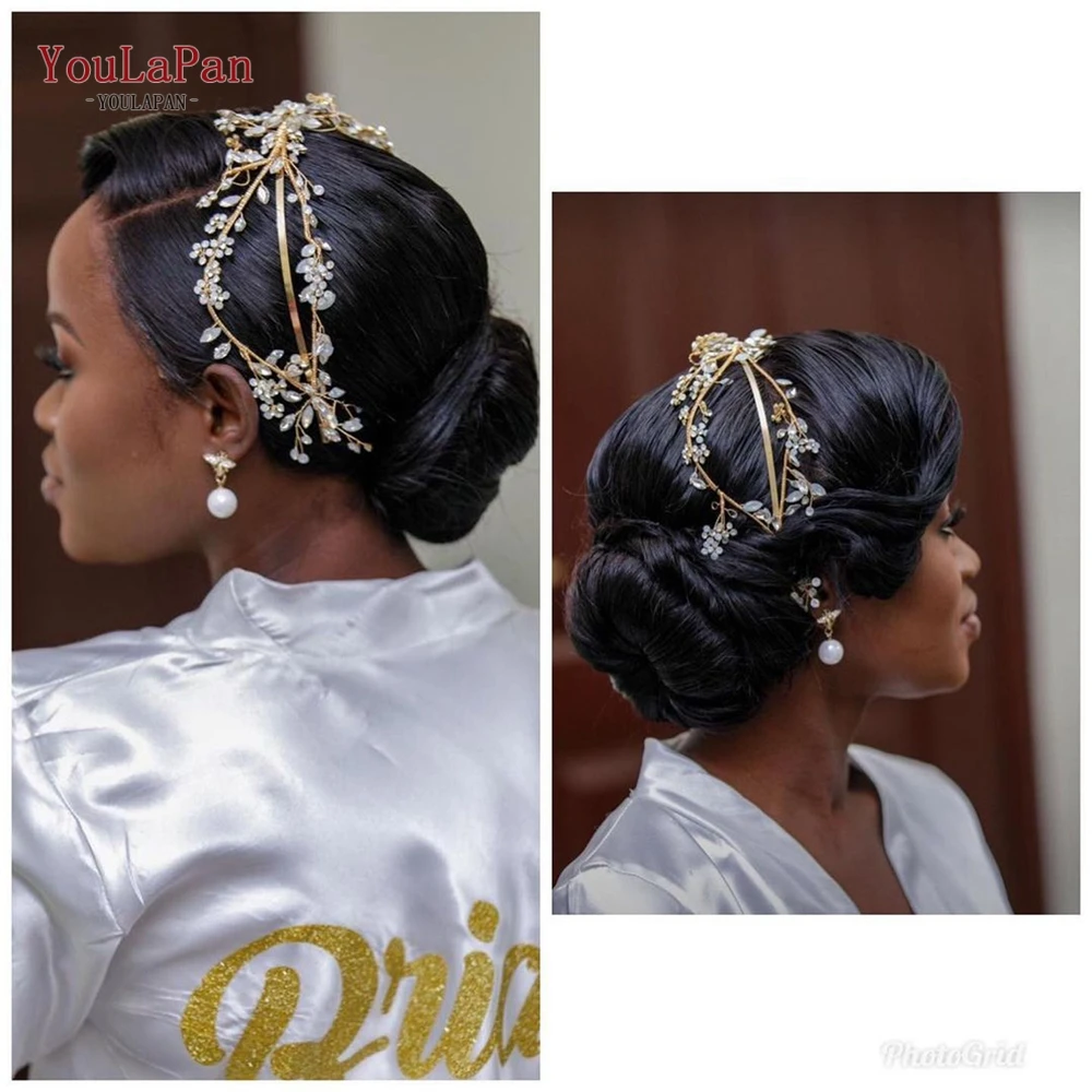 Золотая Корона Для Стразы TOPQUEEN роскошный свадебный головной убор корона на день