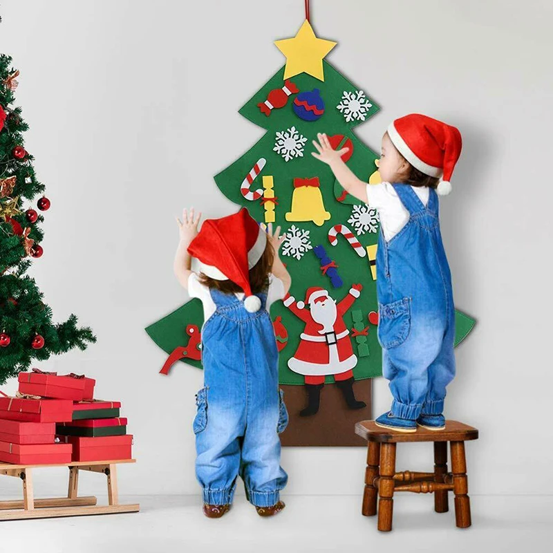 DIY фетровая Рождественская елка Новогодний подарок детские игрушки съемные